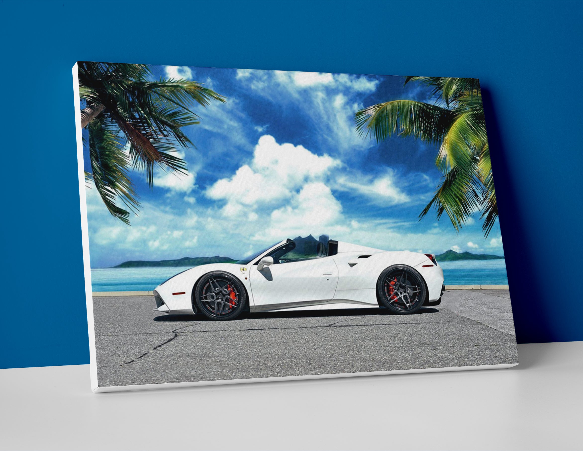 Ferrari 488 Spider Poster or Canvas Print Wall Art decor